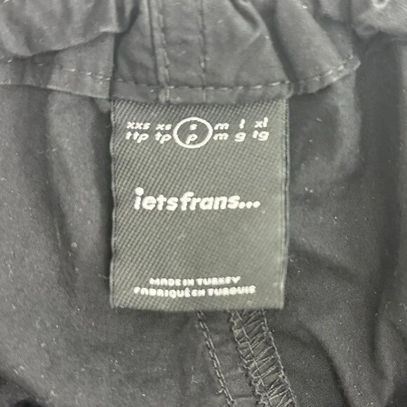 Iets Frans Urban Outfitters Baggy Tech Pants Trousers Solid Black Size Small